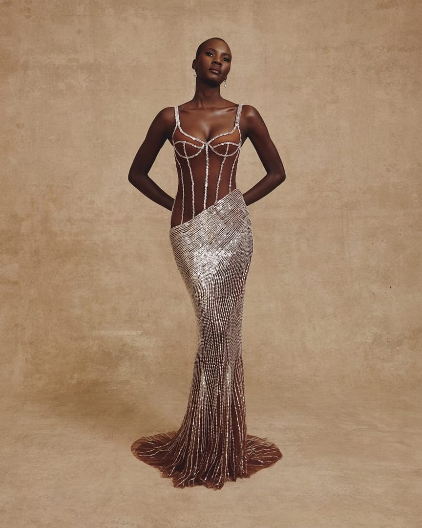 The Hanifa 2023 bridal collection incorporates skin-tone mesh pieces that can be customized to each bride’s complexion.