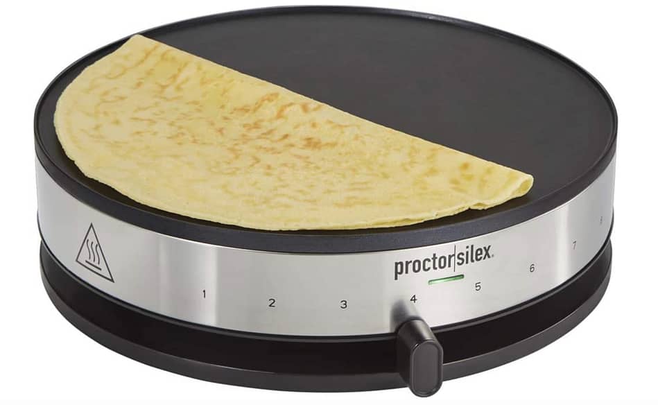 The Proctor Silex Electric Crepe Maker also acts as a griddle.