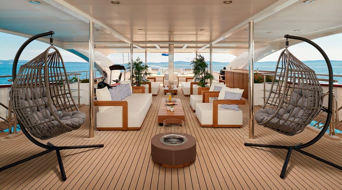 The sundeck of luxury yacht charter Ohana The sundeck of luxury yacht charter Ohana