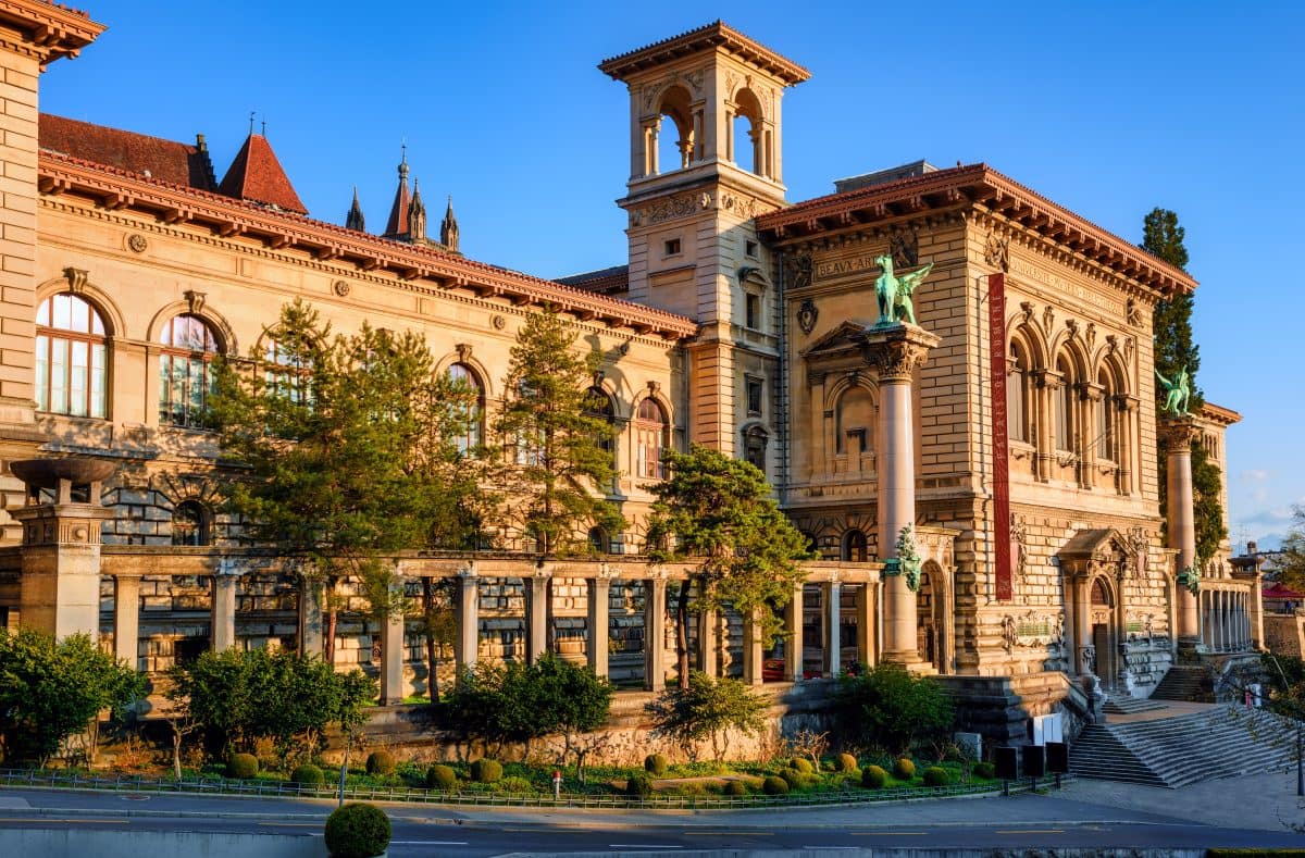 Palais de Rumine, a historical building in Lausanne city center, Switzerland, housing the Lausanne University and different museums